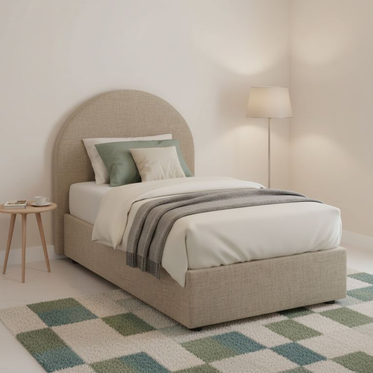 Letto 1 posto con contenitore tortora 95x205 - Egle