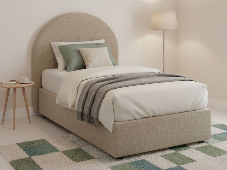 Letto 1 posto con contenitore tortora 95x205 - Egle