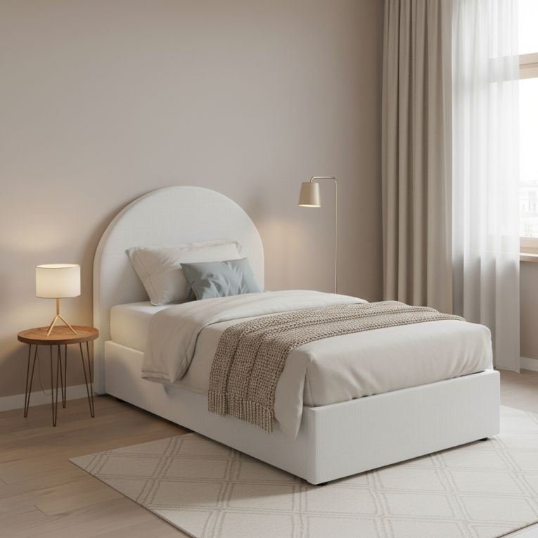 Letto 1 posto contenitore bianco 95x205cm comodo - Amantea