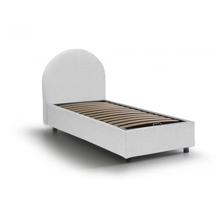Letto 1 posto contenitore bianco 95x205cm comodo - Amantea