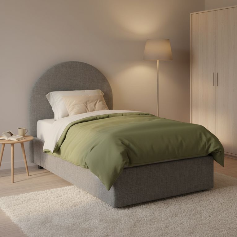 Letto 1 posto contenitore grigio 95x205cm comodo - Amantea