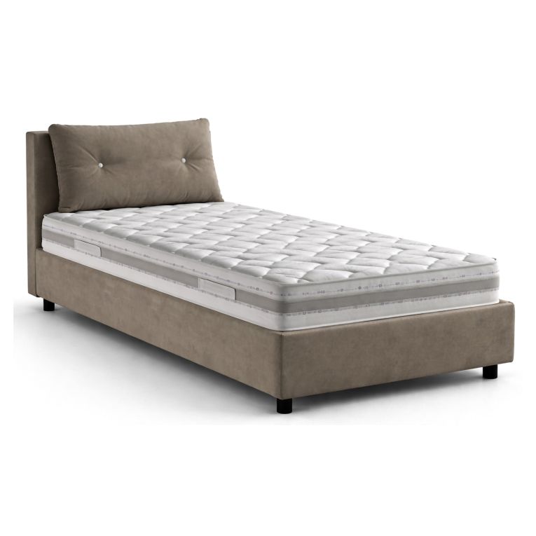 Letto 1 posto contenitore tortora 95x205cm comodo - Sabazia