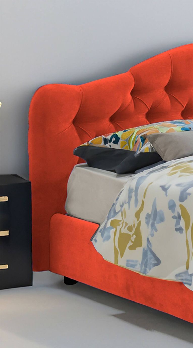 Letto 2 piazze con contenitore arancione 190x220cm - Alfer