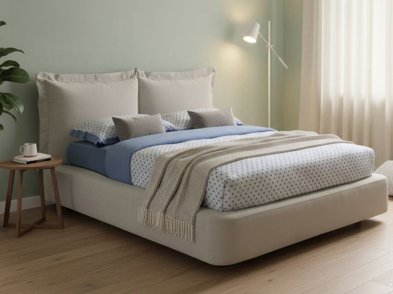 Letto 2 piazze con contenitore beige 180x220cm - Adi
