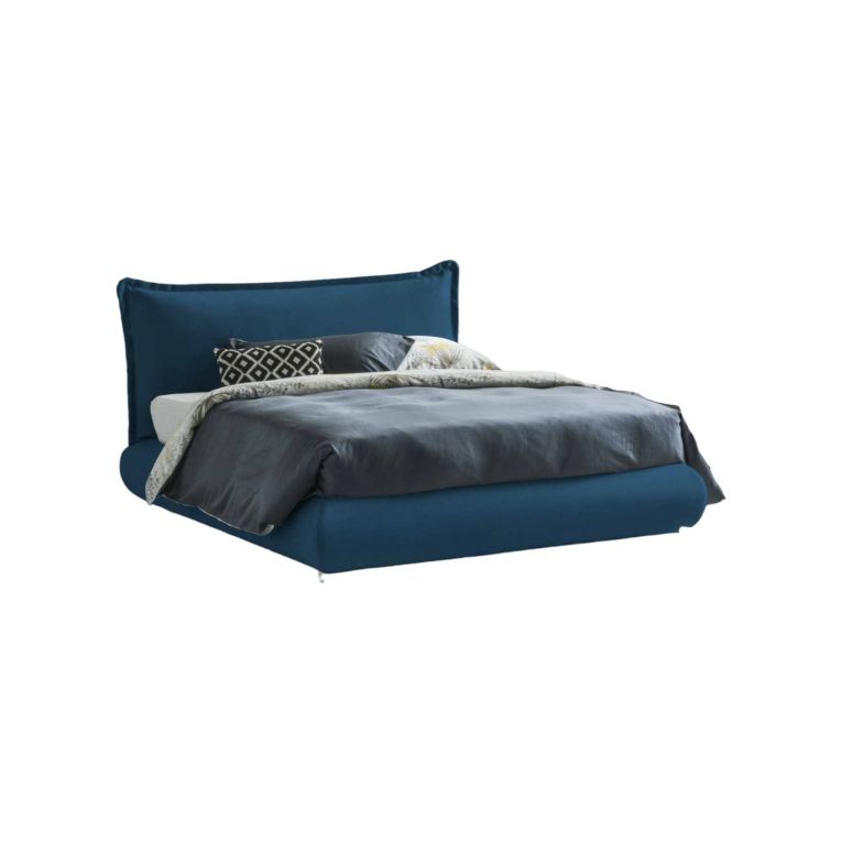 Letto 2 piazze con contenitore blu 180x220cm comodo - Geras