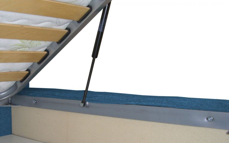 Letto 2 piazze con contenitore blu 180x220cm comodo - Geras