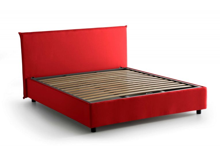 Letto 2 piazze con contenitore rosso 175x205cm - Ashlee