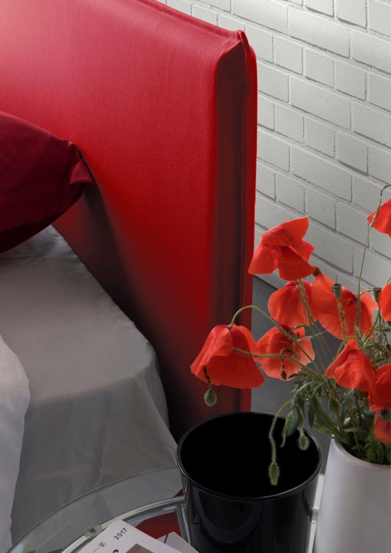 Letto 2 piazze con contenitore rosso 175x205cm - Ashlee
