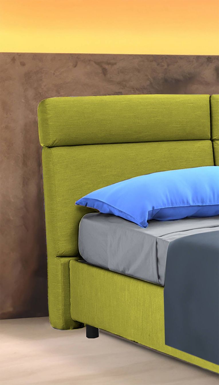 Letto 2 piazze con contenitore verde 177x226cm - Annus