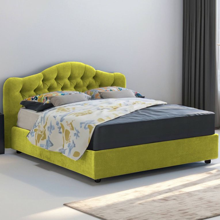 Letto 2 piazze con contenitore verde 190x220cm - Alfer