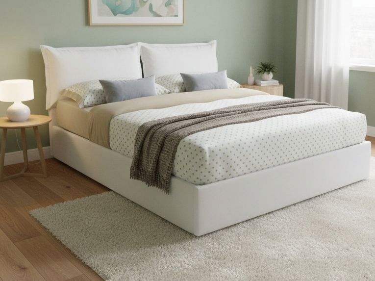 Letto 2 piazze contenitore bianco 175x205cm accogliente - Armani