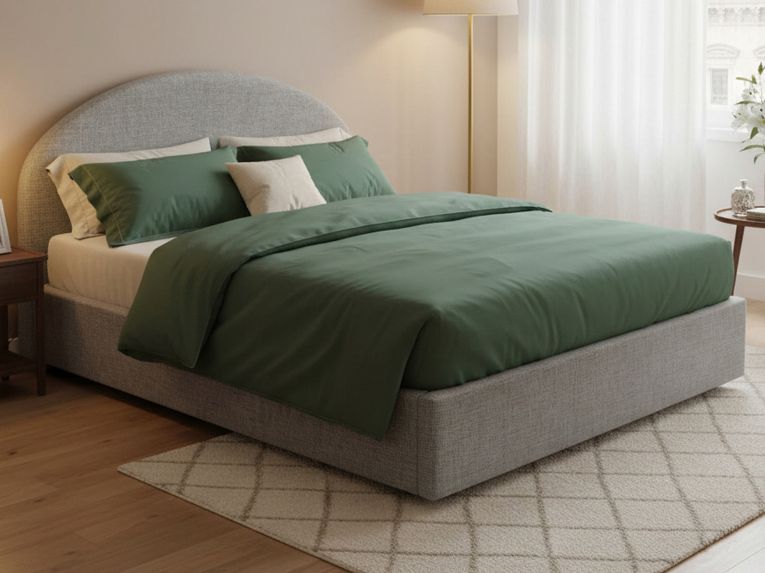 Letto 2 piazze contenitore grigio 175x205cm design - Amida