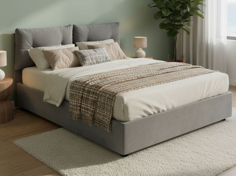 Letto 2 piazze contenitore grigio 175x215cm comodo - Artrax