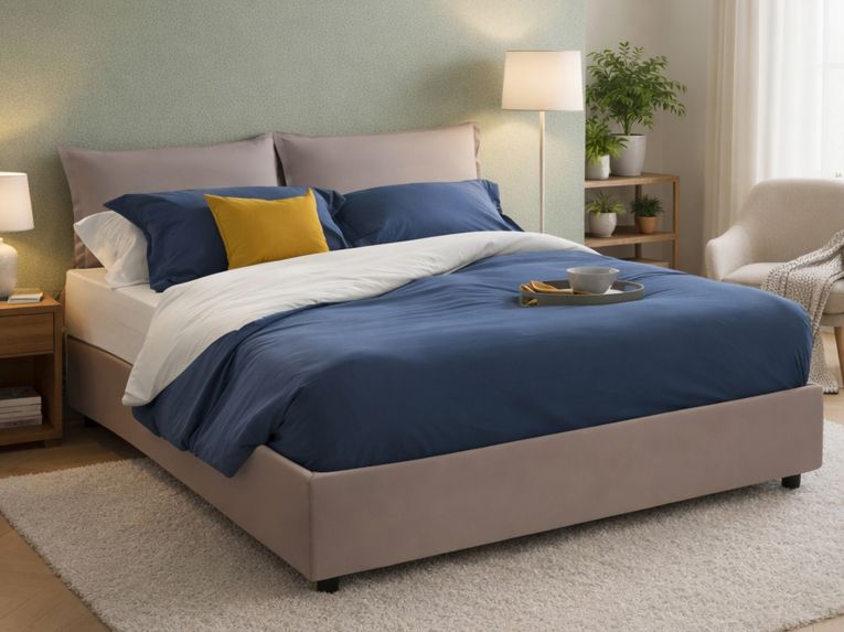 Letto 2 piazze contenitore tortora 175x205cm accogliente - Armani