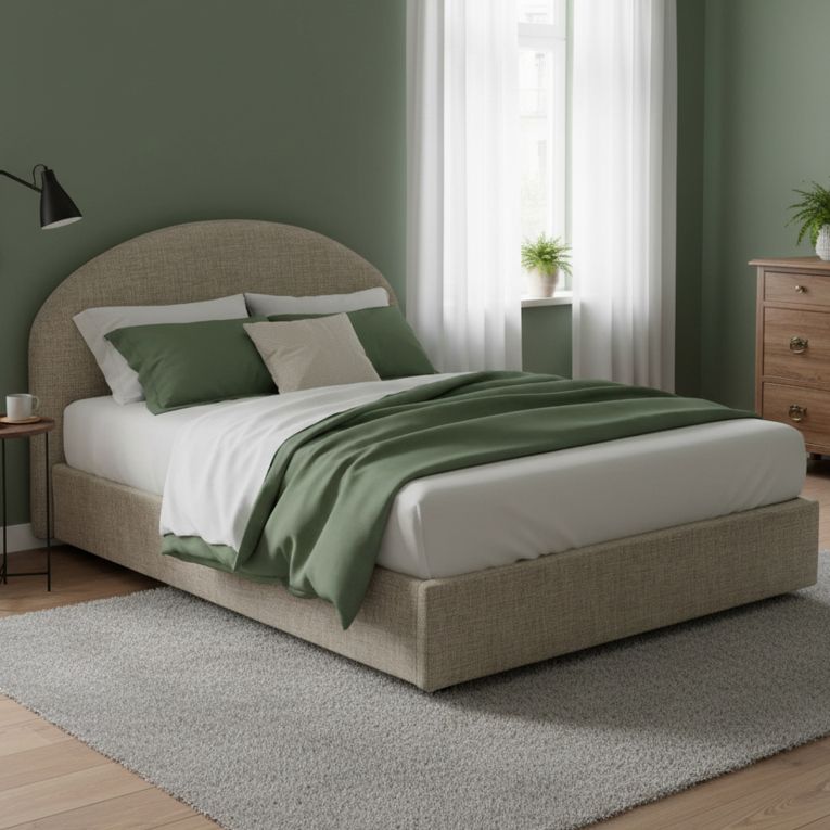 Letto 2 piazze contenitore tortora 175x205cm robusto - Archivio