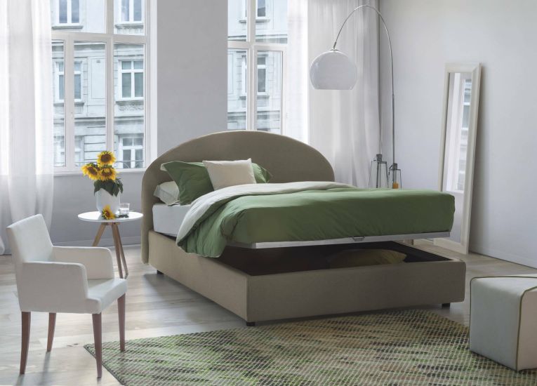 Letto 2 piazze contenitore tortora 175x205cm stabile - Amida