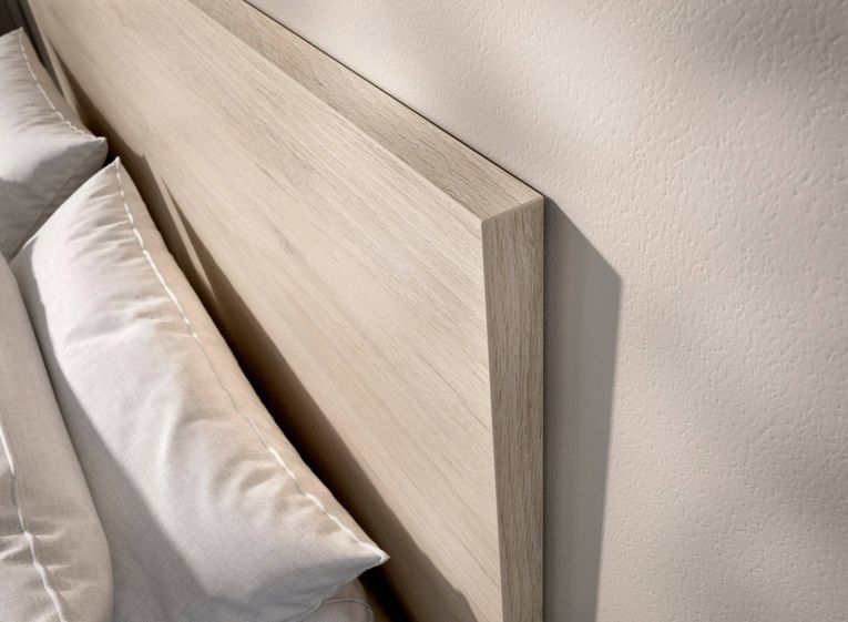 Letto alla francese Carnizza, Sommier per camera da letto, Giroletto per stanza, Struttura porta materasso, 146x195 h100 cm, Rovere