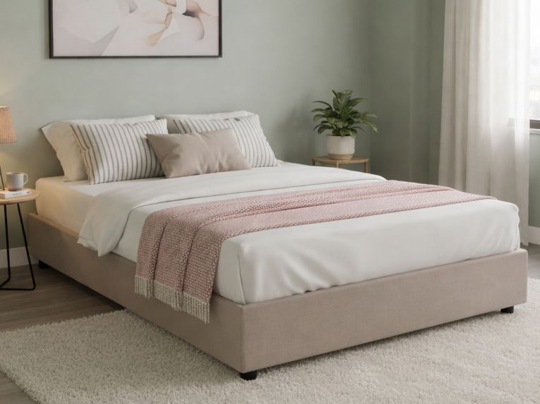 Letto alla francese compatto tortora 155x205cm - Attilino