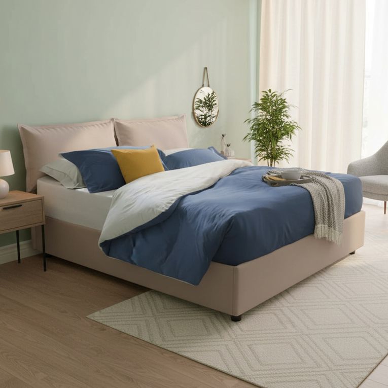 Letto alla francese con materasso tortora 155x215cm - Arry