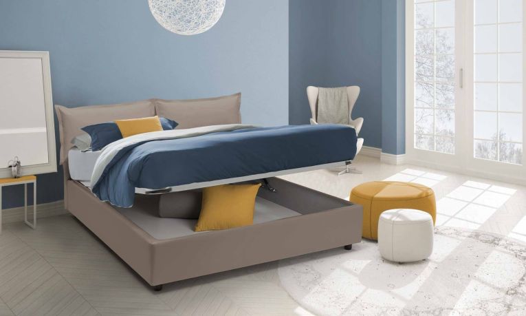 Letto alla francese con materasso tortora 155x215cm - Arry