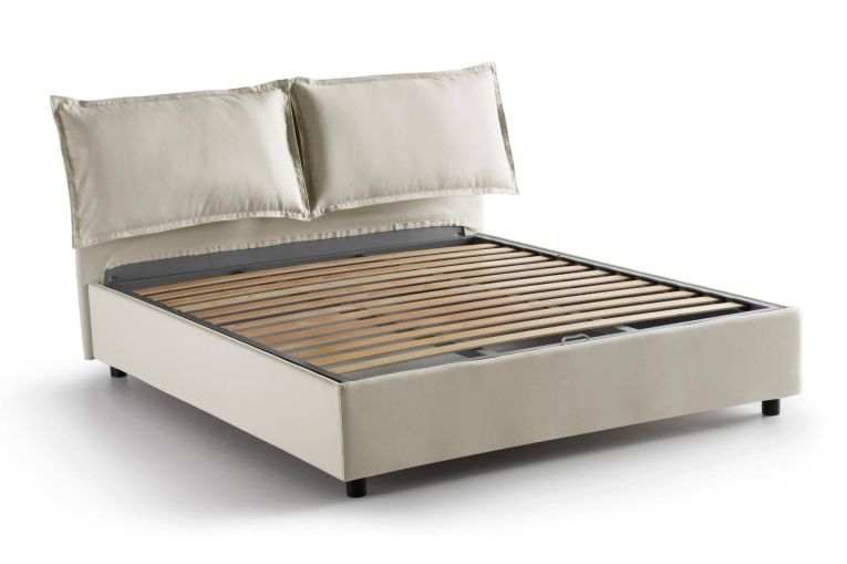 Letto alla francese contenitore beige 155x205cm - Askari