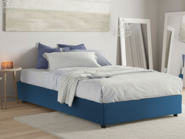 Letto alla francese contenitore blu 155x215cm - Arvic