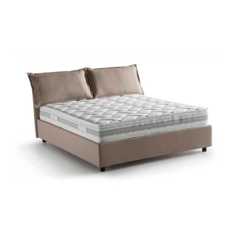 Letto alla francese contenitore tortora 155x215cm - Annica