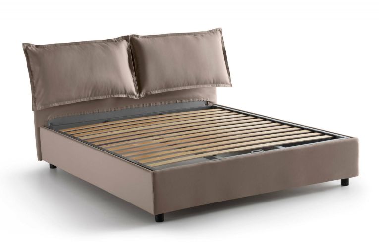 Letto alla francese contenitore tortora 155x215cm - Annica