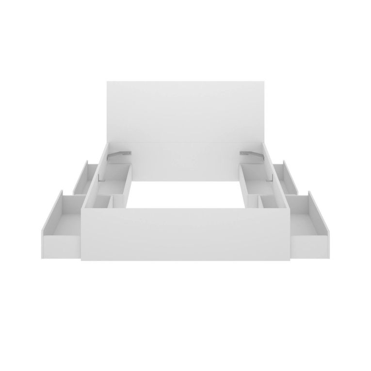 Letto alla francese design bianco 195x149cm - Casimir