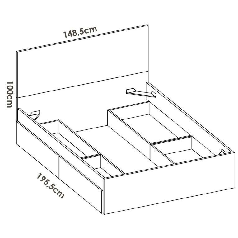 Letto alla francese design bianco 195x149cm - Casimir