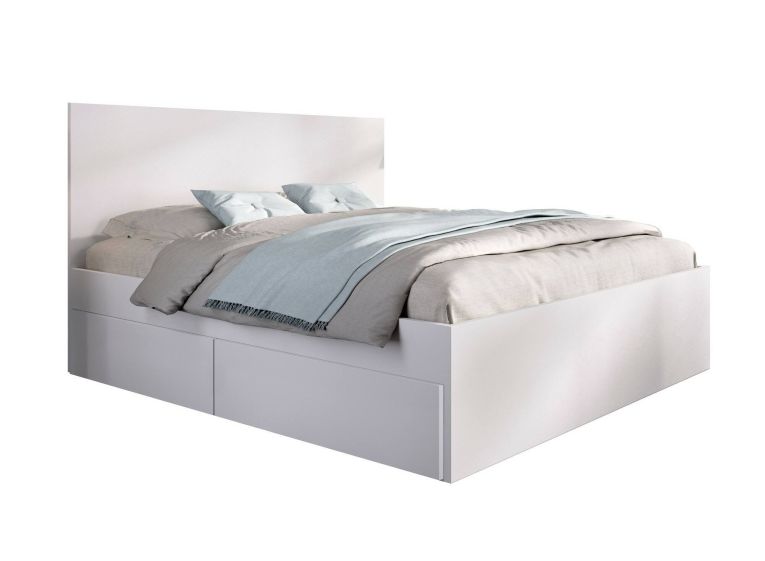 Letto alla francese design bianco 195x149cm - Casimir
