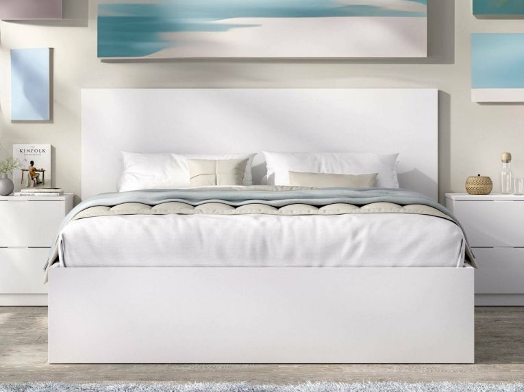 Letto alla francese design bianco 195x149cm - Casimir