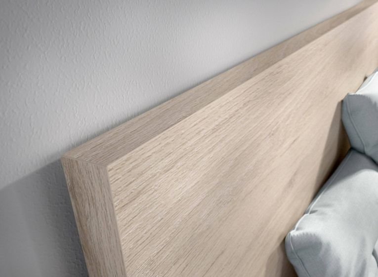 Letto alla francese design bianco e rovere 195x249cm - Iona