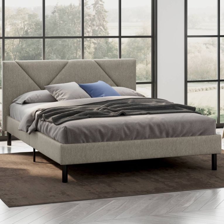 Letto alla francese design tortora 149x204cm - Ikelos