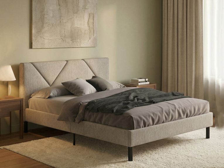 Letto alla francese design tortora 149x204cm - Ikelos