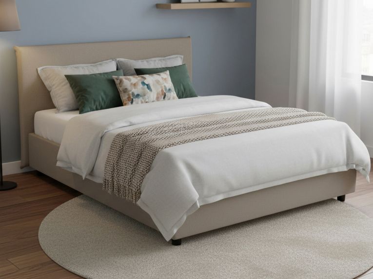 Letto alla francese design tortora 155x215cm - Augustus