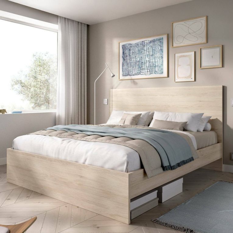 Letto alla francese elegante rovere 195x146cm - Howard