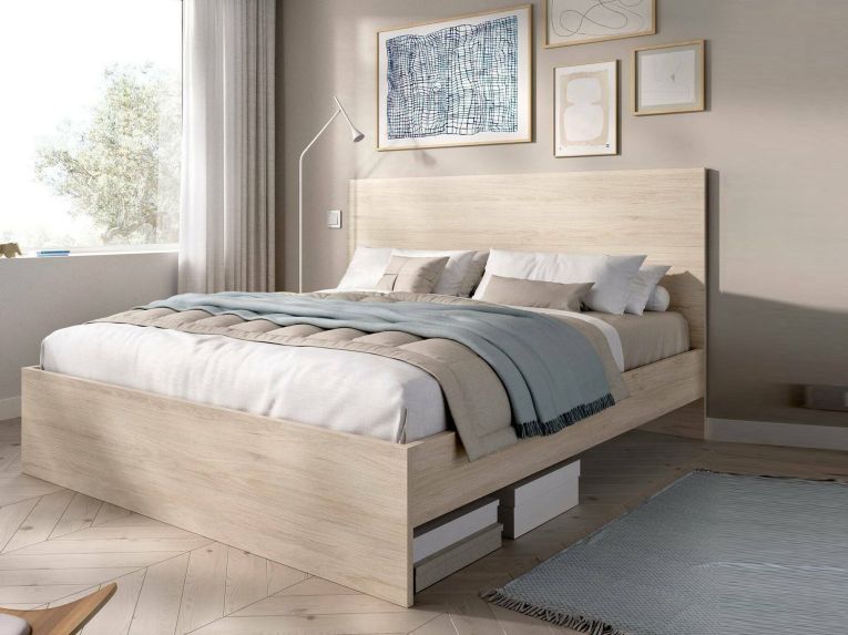 Letto alla francese elegante rovere 195x146cm - Howard