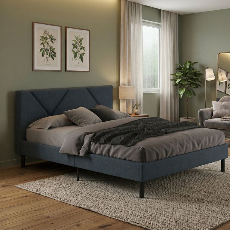 Letto alla francese Ikelos, 140x190 cm, Blu