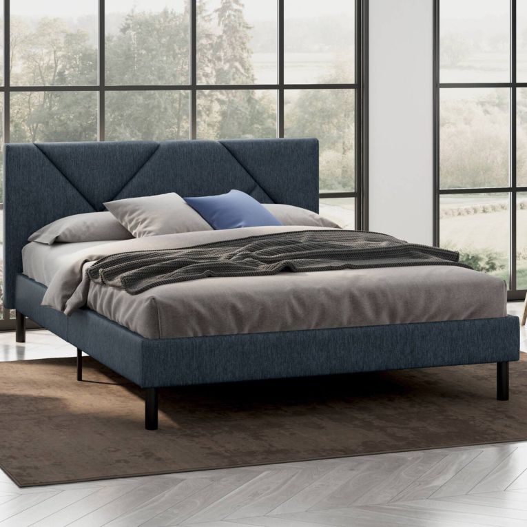 Letto alla francese Ikelos, 140x190 cm, Blu