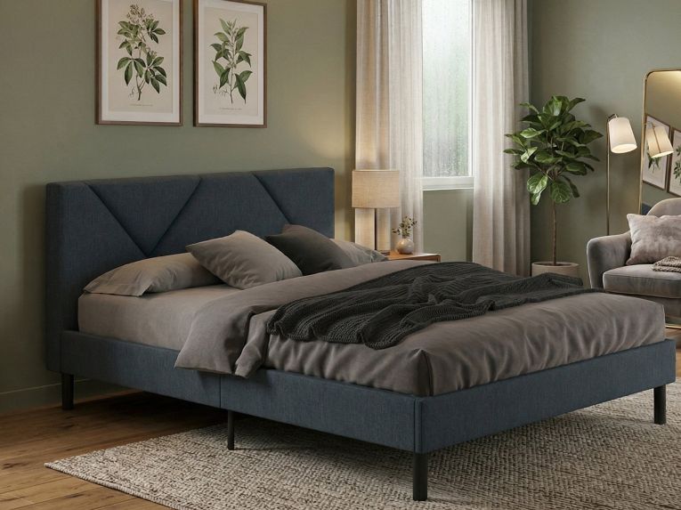Letto alla francese Ikelos, 140x190 cm, Blu