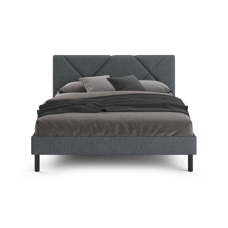 Letto alla francese Ikelos, 140x190 cm, Grigio