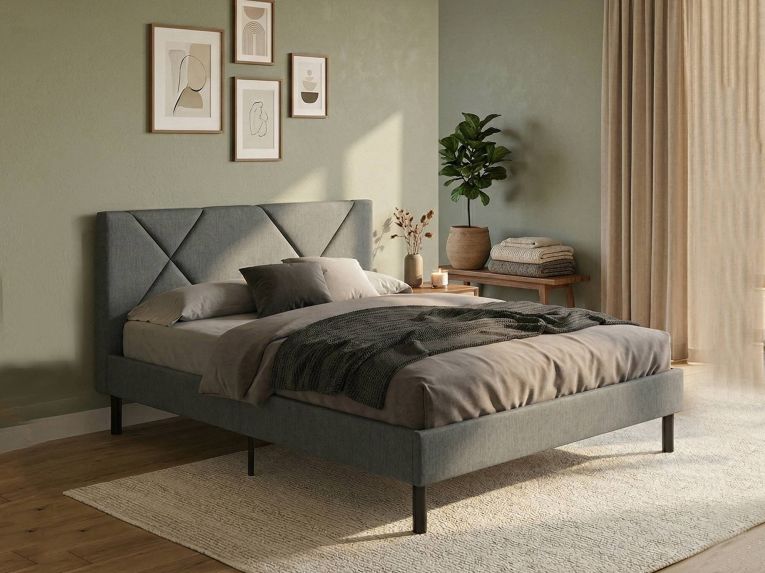 Letto alla francese Ikelos, 140x190 cm, Grigio