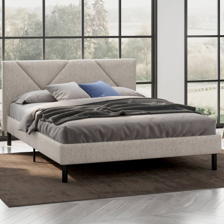 Letto alla francese in legno beige 149x204cm - Ikelos