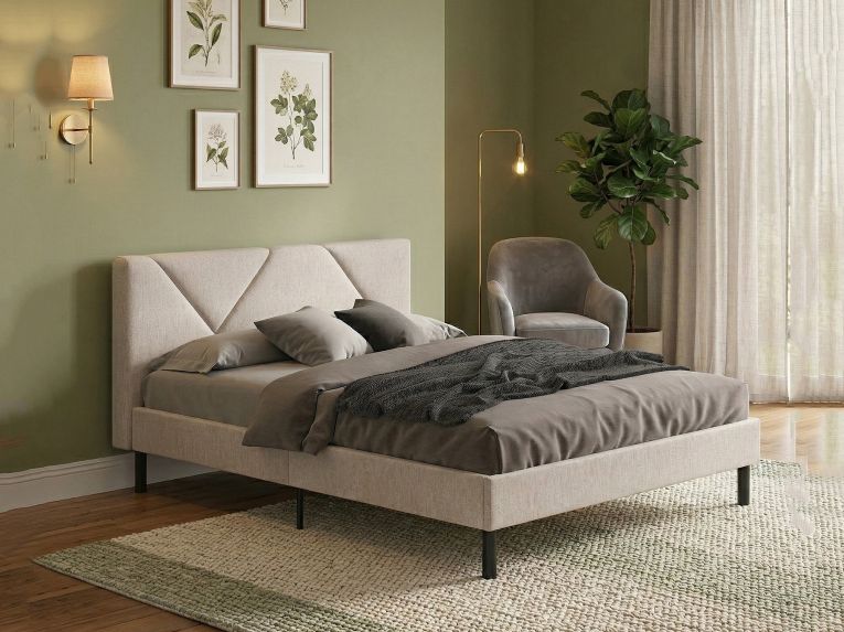 Letto alla francese in legno beige 149x204cm - Ikelos