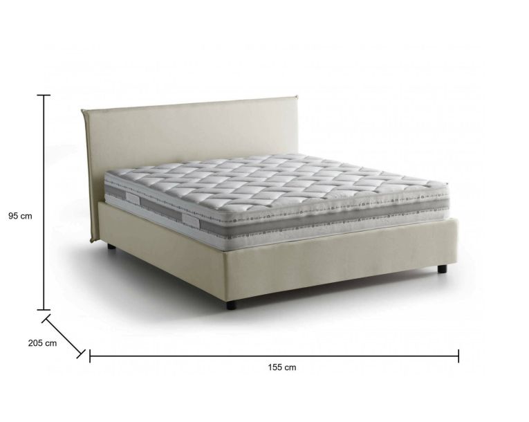 Letto alla francese in legno beige 155x205cm - Alion