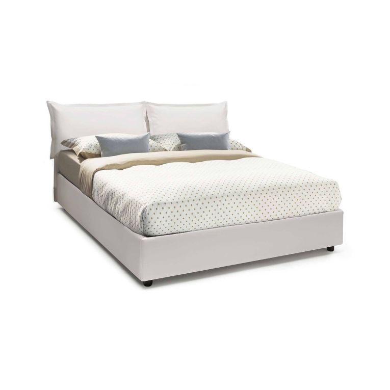Letto alla francese in legno bianco 155x205cm - Arzillo