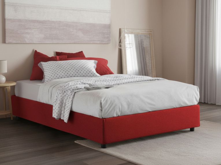 Letto alla francese materasso incluso rosso 155x205cm - Arto