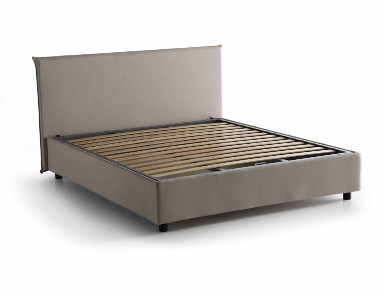Letto alla francese materasso incluso tortora 155x205cm - Alion