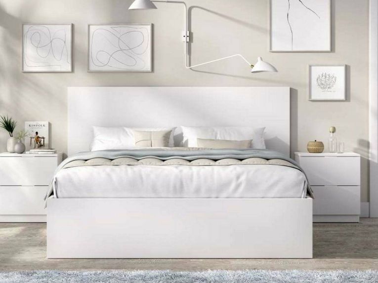 Letto alla francese moderno bianco 195x246cm - Ulika